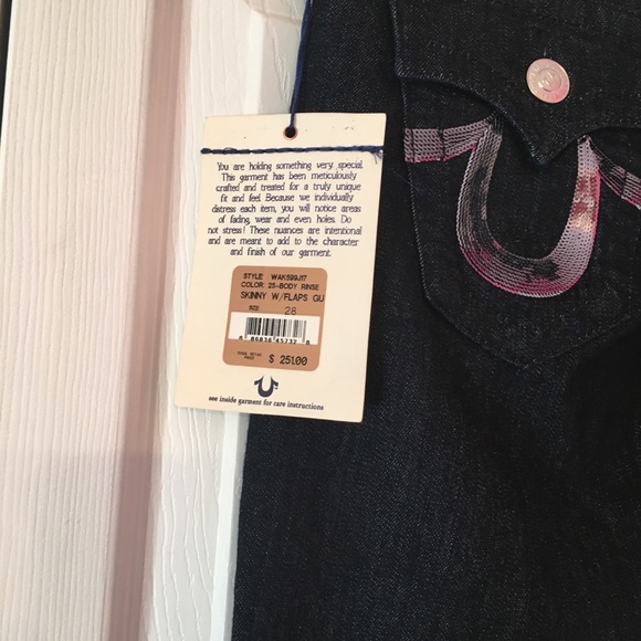 NWT {TRUE RELIGION} Skinny Flaps Jeans 28 - Picture 4 of 8